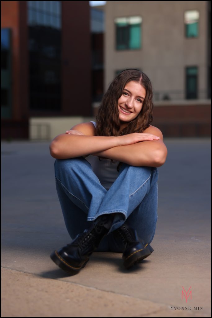 This senior photo of Emily was taken on the patio of the St. Julien hotel located in downtown Boulder, Colorado. 